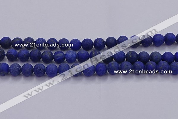 CLA73 15.5 inches 10mm round matte lapis lazuli beads wholesale