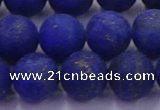 CLA74 15.5 inches 12mm round matte lapis lazuli beads wholesale