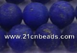 CLA76 15.5 inches 16mm round matte lapis lazuli beads wholesale