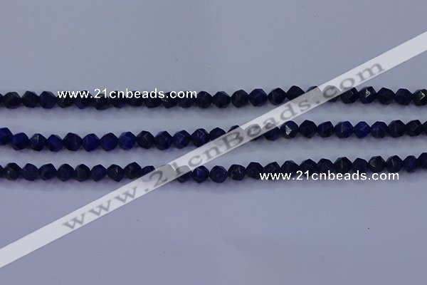 CLA81 15.5 inches 6mm faceted nuggets dyed lapis lazuli beads