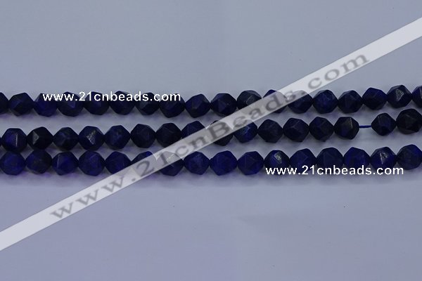 CLA82 15.5 inches 8mm faceted nuggets dyed lapis lazuli beads