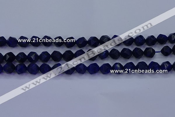 CLA83 15.5 inches 10mm faceted nuggets dyed lapis lazuli beads