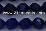 CLA84 15.5 inches 12mm faceted nuggets dyed lapis lazuli beads