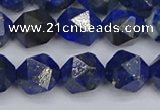 CLA87 15.5 inches 8mm faceted nuggets dyed lapis lazuli beads