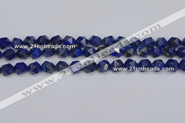 CLA87 15.5 inches 8mm faceted nuggets dyed lapis lazuli beads