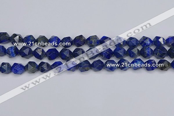 CLA88 15.5 inches 10mm faceted nuggets dyed lapis lazuli beads