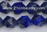 CLA89 15.5 inches 12mm faceted nuggets dyed lapis lazuli beads