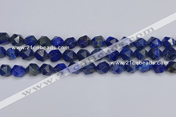 CLA89 15.5 inches 12mm faceted nuggets dyed lapis lazuli beads