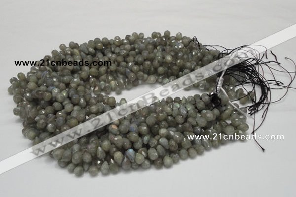 CLB07 16 inches 6*10mm faceted teardrop labradorite beads wholesale