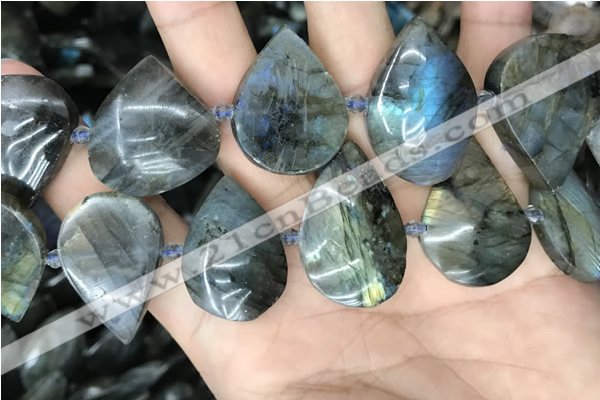 CLB1001 15.5 inches 18*30mm - 22*35mm flat teardrop labradorite beads