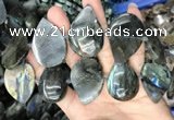 CLB1002 15.5 inches 18*35mm - 25*45mm flat teardrop labradorite beads