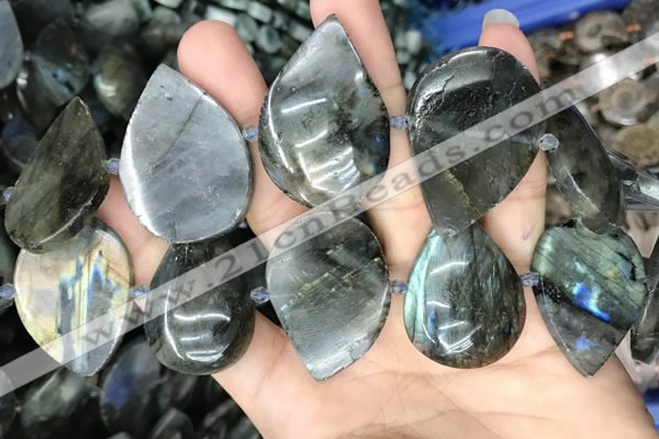 CLB1002 15.5 inches 18*35mm - 25*45mm flat teardrop labradorite beads