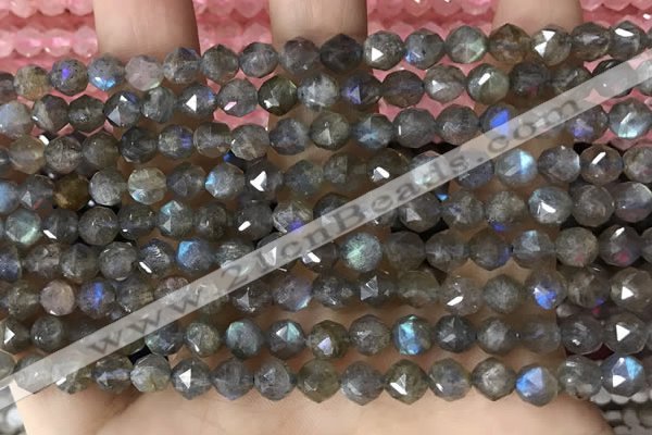 CLB1080 15.5 inches 6mm faceted nuggets labradorite beads