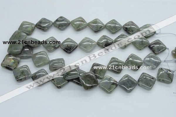 CLB119 15.5 inches 18*18mm diamond labradorite gemstone beads wholesale