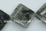 CLB127 15.5 inches 25*25mm faceted diamond labradorite gemstone beads