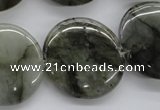 CLB138 15.5 inches 25mm flat round labradorite gemstone beads