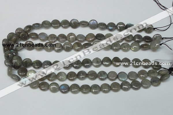 CLB148 15.5 inches 8mm flat round labradorite gemstone beads