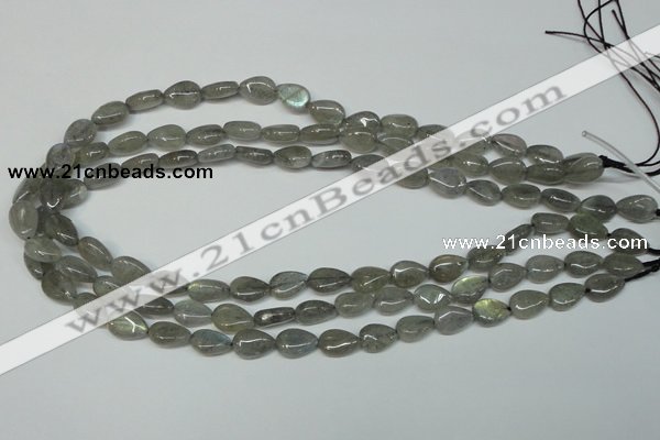 CLB156 15.5 inches 8*12mm flat teardrop labradorite gemstone beads