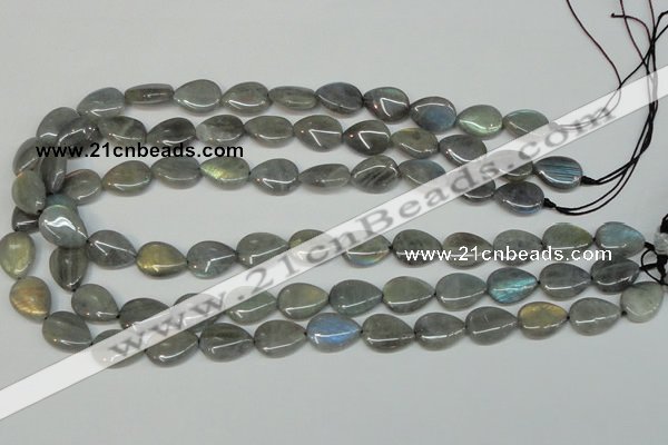 CLB157 15.5 inches 10*14mm flat teardrop labradorite gemstone beads