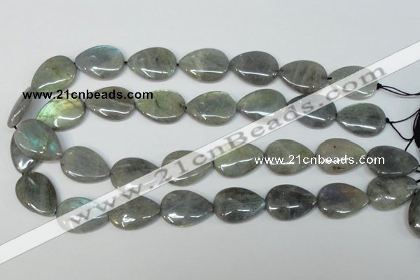 CLB160 15.5 inches 18*25mm flat teardrop labradorite gemstone beads