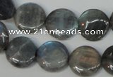 CLB171 15.5 inches 18mm flat round labradorite gemstone beads