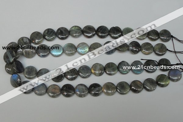 CLB171 15.5 inches 18mm flat round labradorite gemstone beads