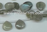 CLB177 top-drilled 12*12mm flat teardrop labradorite gemstone beads