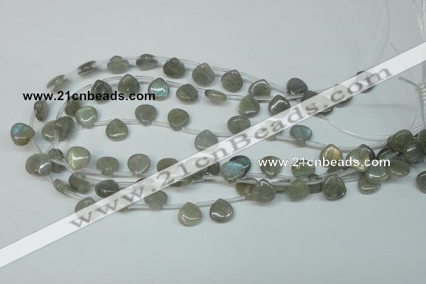 CLB177 top-drilled 12*12mm flat teardrop labradorite gemstone beads