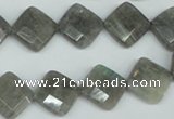 CLB181 15.5 inches 12*12mm faceted diamond labradorite beads