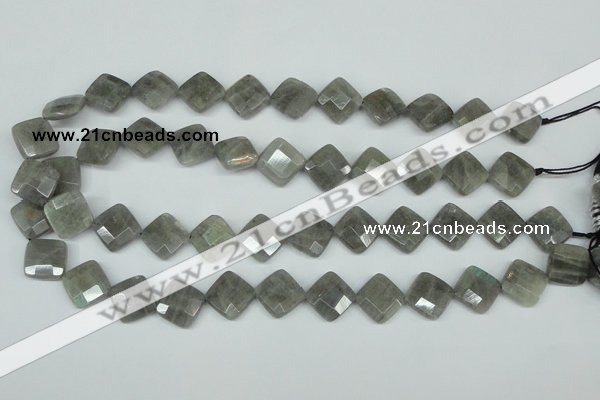 CLB181 15.5 inches 12*12mm faceted diamond labradorite beads