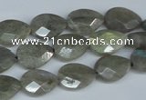 CLB184 15.5 inches 10*14mm faceted flat teardrop labradorite beads