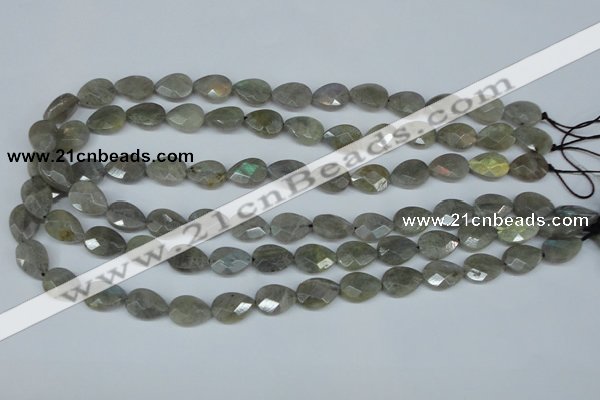 CLB184 15.5 inches 10*14mm faceted flat teardrop labradorite beads