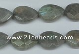 CLB185 15.5 inches 13*18mm faceted flat teardrop labradorite beads