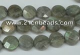 CLB190 15.5 inches 10mm faceted coin labradorite gemstone beads