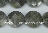 CLB193 15.5 inches 20mm faceted coin labradorite gemstone beads