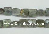 CLB198 15.5 inches 8*8mm faceted square labradorite beads