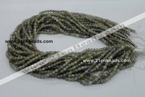 CLB20 15.5 inches 4mm faceted round labradorite gemstone beads