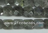 CLB200 15.5 inches 12*12mm faceted square labradorite beads