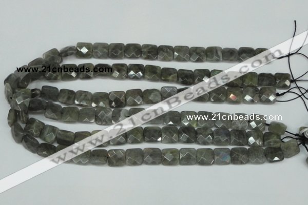 CLB200 15.5 inches 12*12mm faceted square labradorite beads