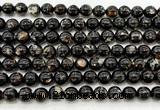 CLB2003 15 inches 10mm round black lepidolite gemstone beads