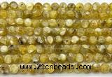 CLB2011 15 inches 8mm round yellow lepidolite gemstone beads