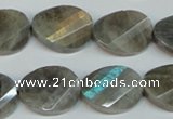 CLB202 15.5 inches 15*20mm faceted & twisted oval labradorite beads