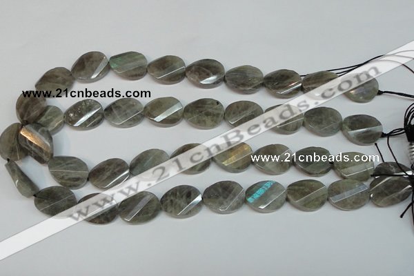 CLB202 15.5 inches 15*20mm faceted & twisted oval labradorite beads