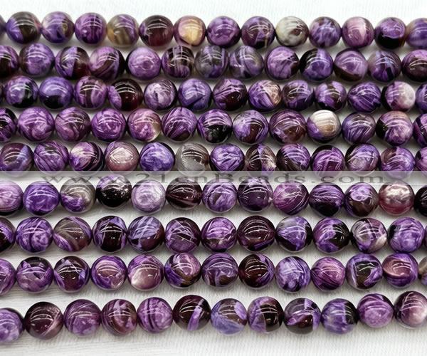 CLB2020 15 inches 6mm round purple lepidolite gemstone beads