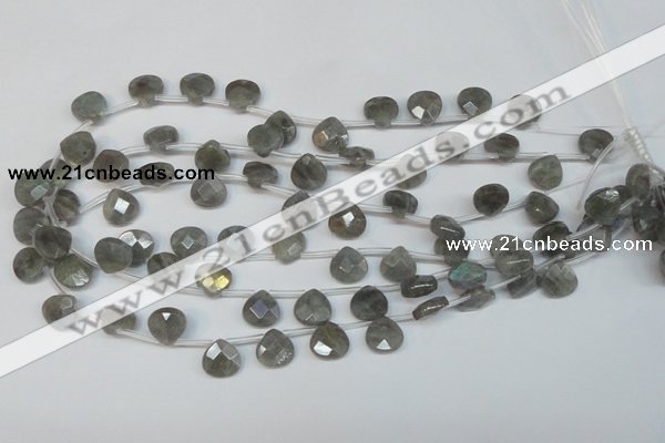 CLB204 Top-drilled 10*10mm briolette labradorite gemstone beads