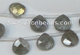 CLB205 Top-drilled 12*12mm briolette labradorite gemstone beads