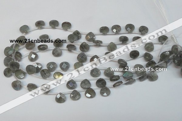 CLB205 Top-drilled 12*12mm briolette labradorite gemstone beads