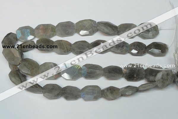 CLB206 15.5 inches 20*25mm faceted freeform labradorite beads