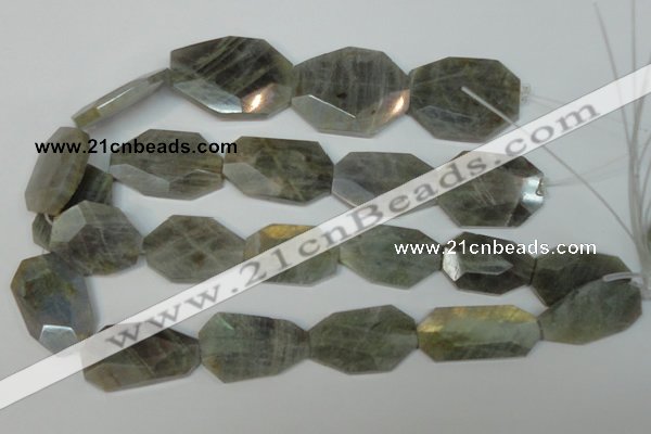 CLB207 15.5 inches 20-30mm*30-38mm faceted freeform labradorite beads