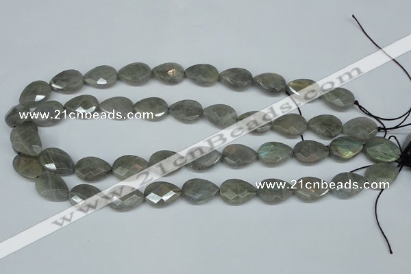 CLB209 15.5 inches 12*16mm faceted flat teardrop labradorite beads